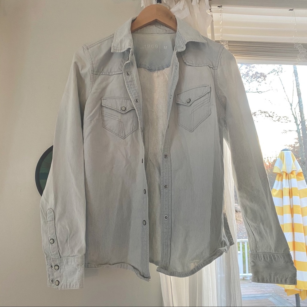 Gap 1969 striped denim shirt